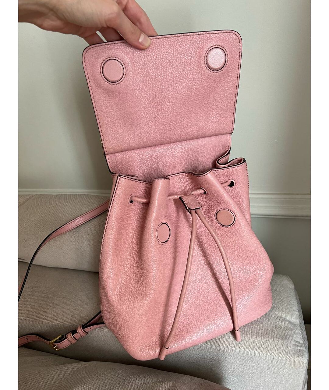 DOLCE&GABBANA Розовый кожаный рюкзак, фото 6