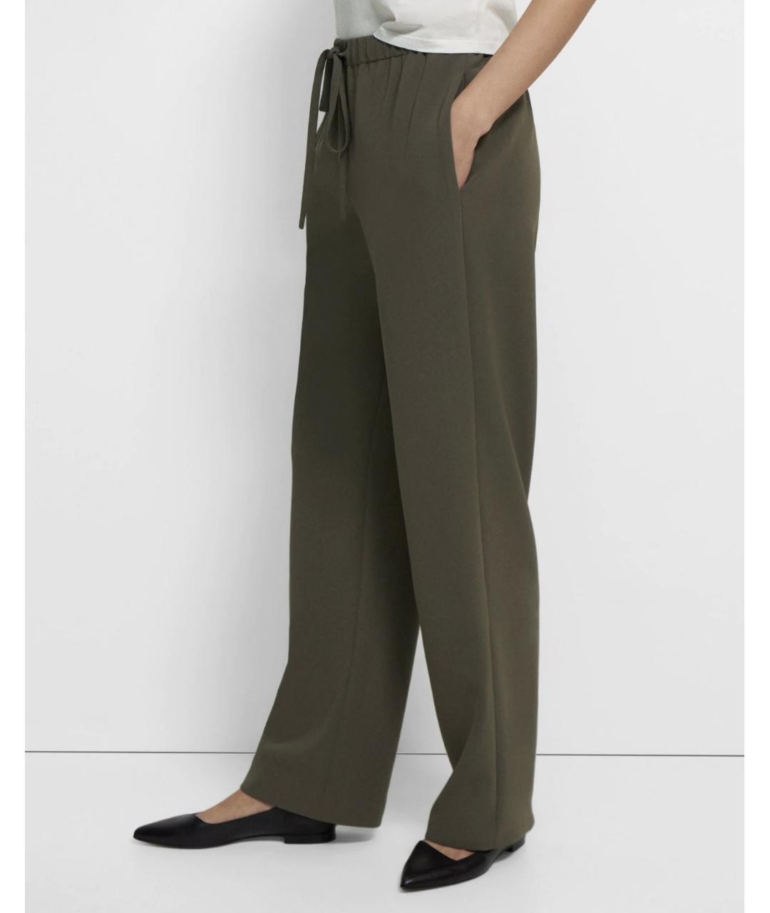 THEORY Зеленые прямые брюки, фото 2