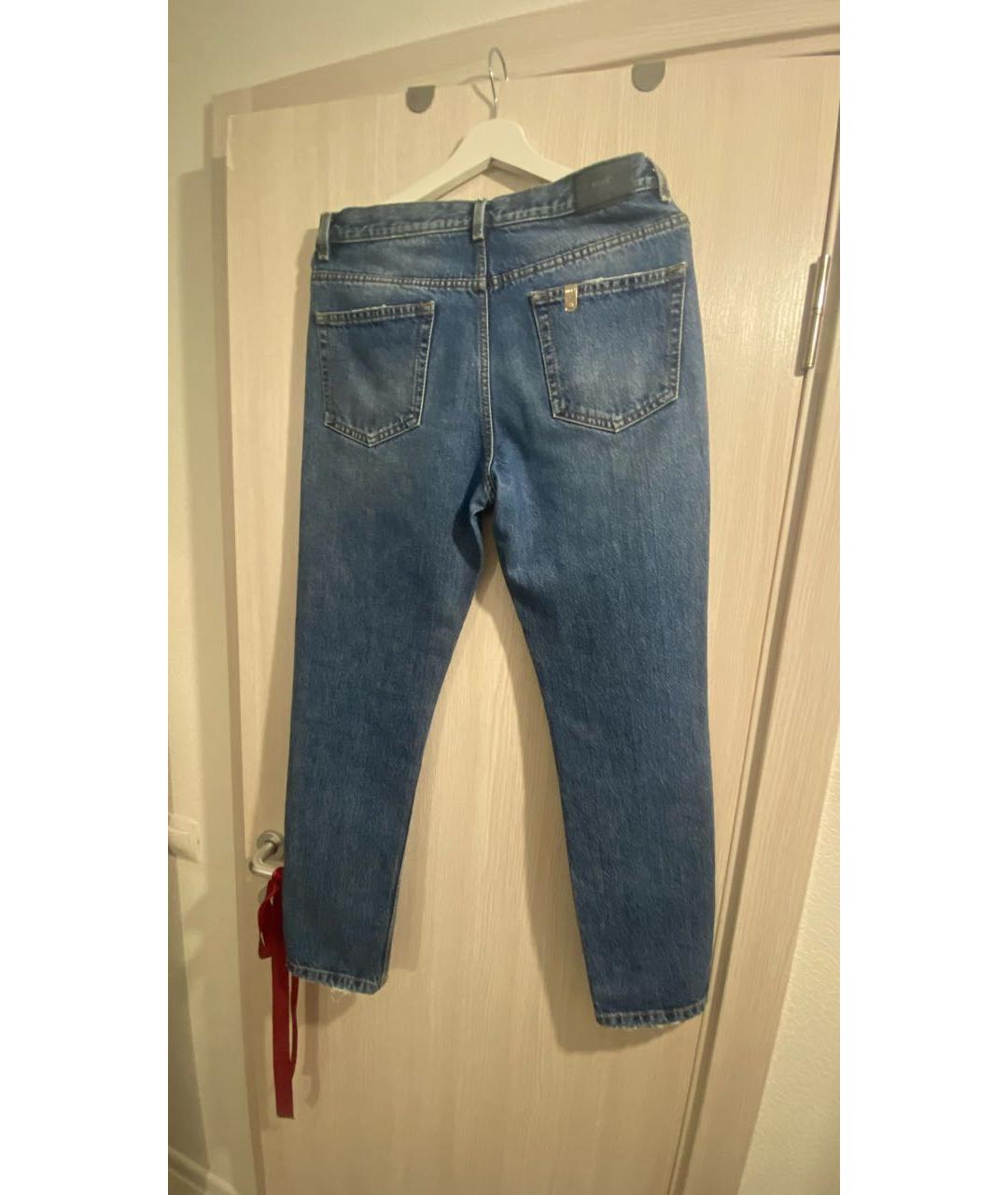 LIU JO Синие хлопковые прямые джинсы, фото 2