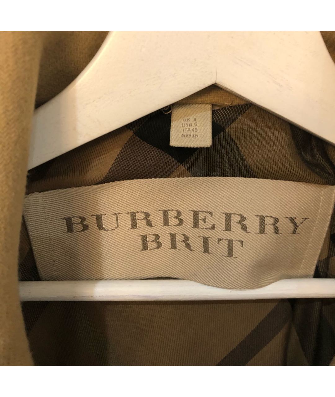 BURBERRY BRIT Коричневое шерстяное пальто, фото 5