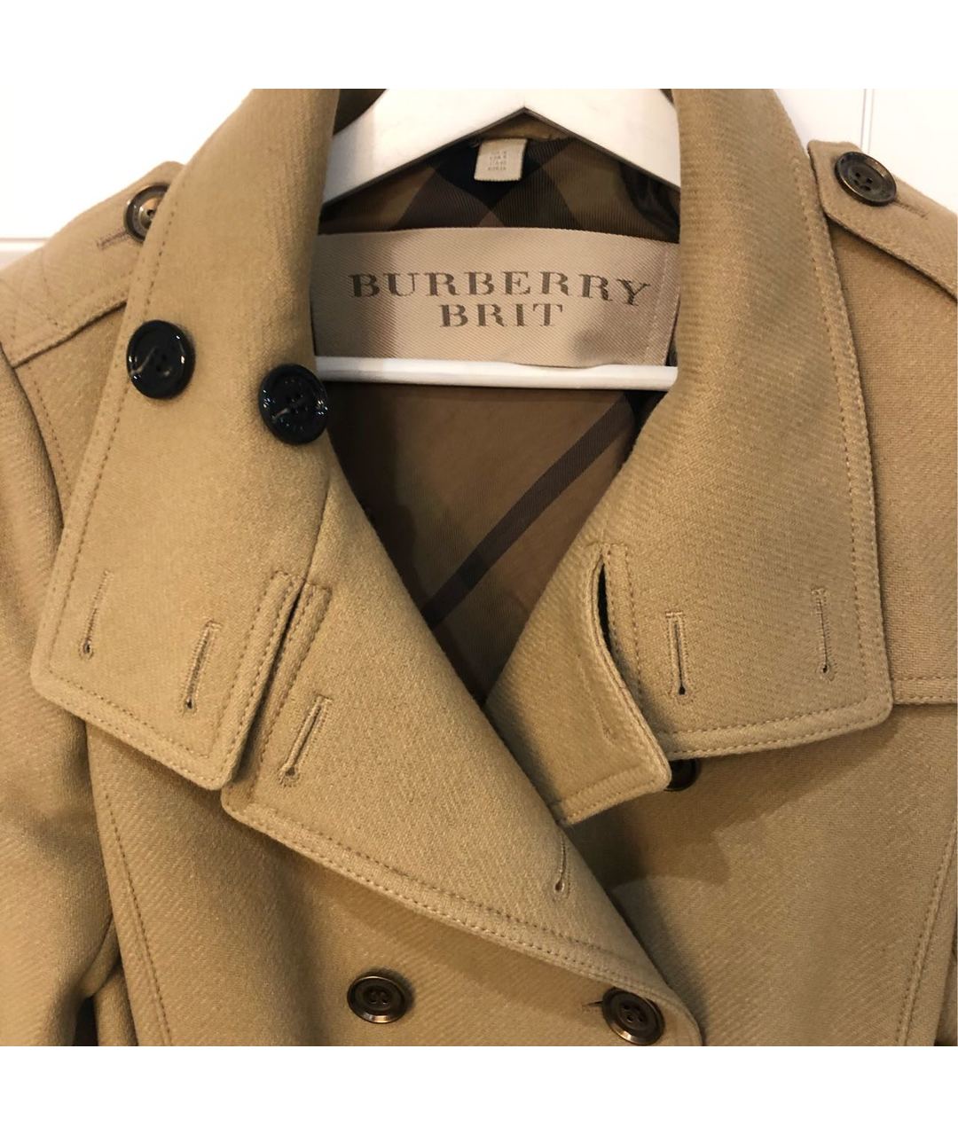 BURBERRY BRIT Коричневое шерстяное пальто, фото 2