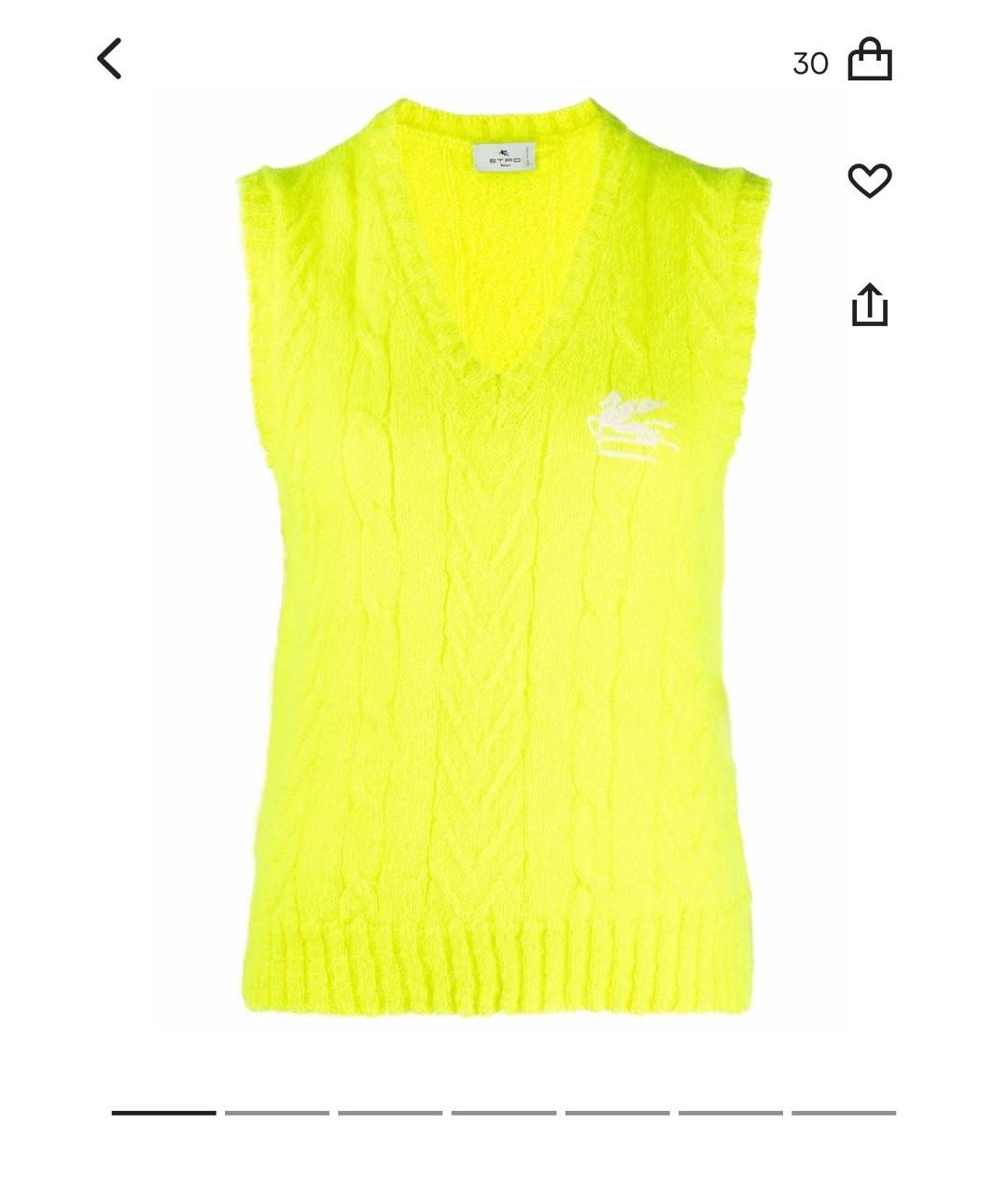 ETRO Желтая шерстяная жилетка, фото 5