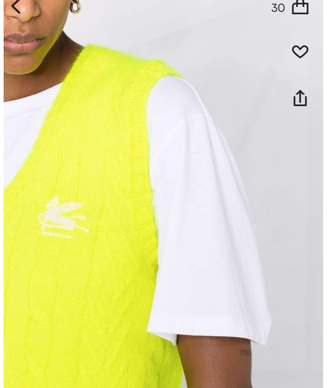 ETRO Желтая шерстяная жилетка, фото 4