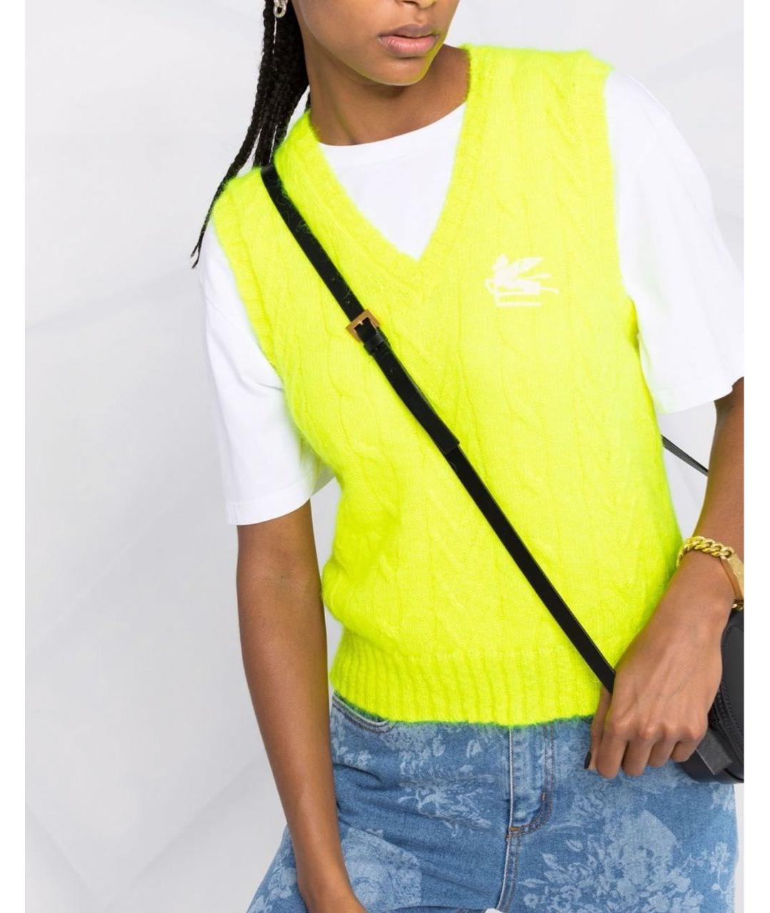 ETRO Желтая шерстяная жилетка, фото 3