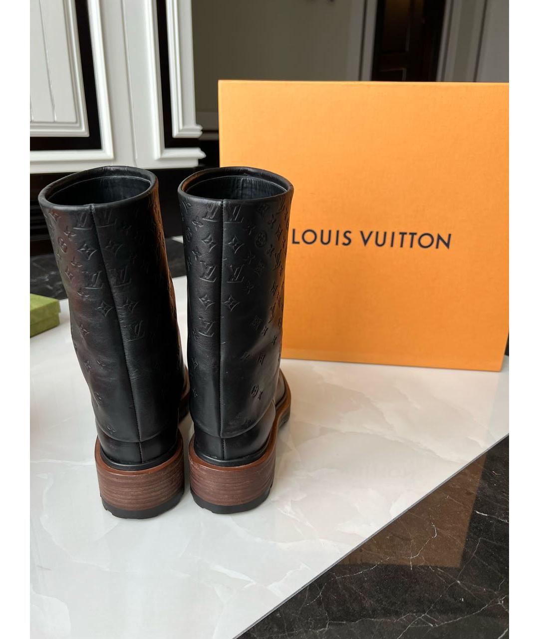 LOUIS VUITTON Черные кожаные полусапоги, фото 5