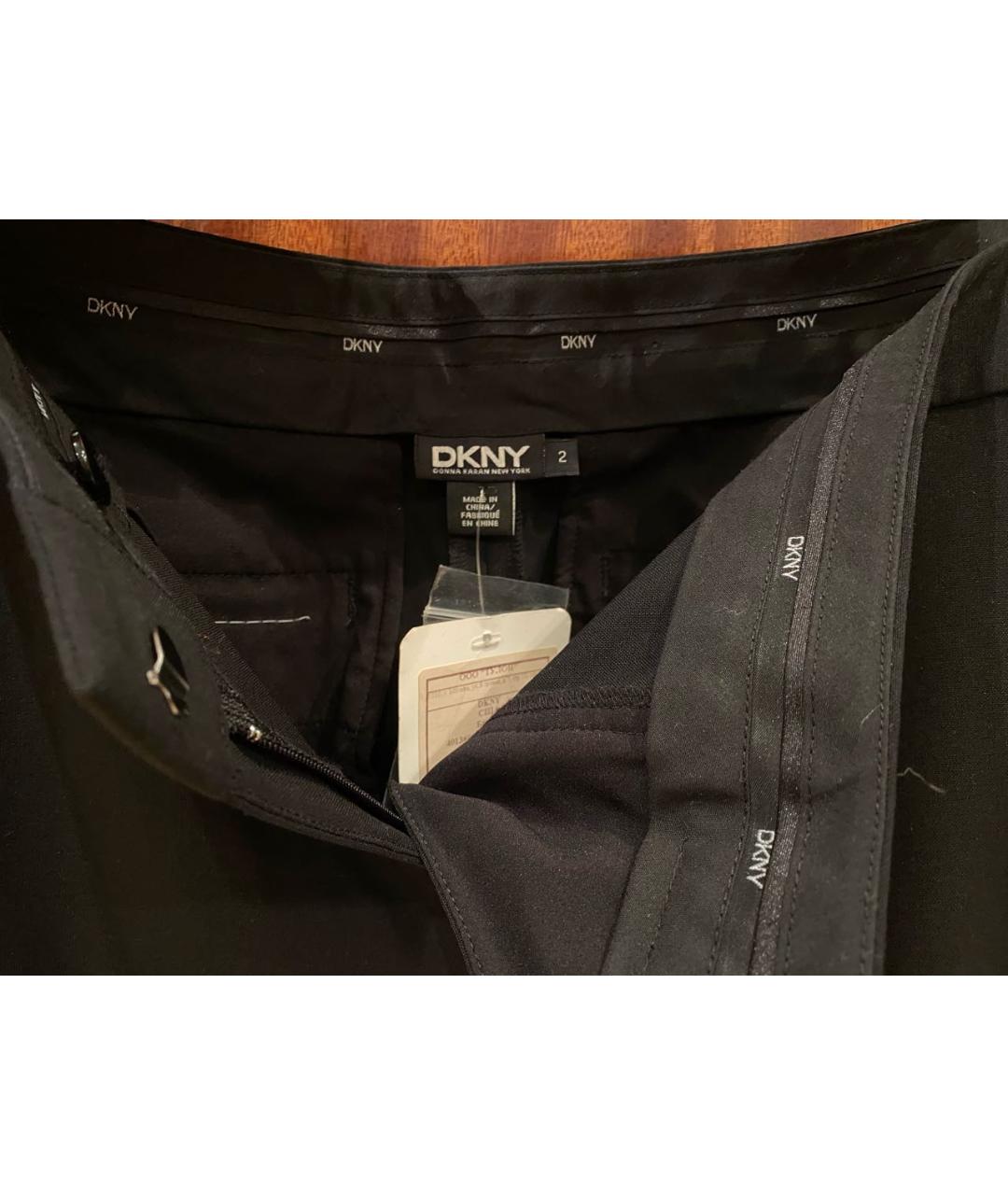 DKNY Черные шерстяные брюки широкие, фото 3