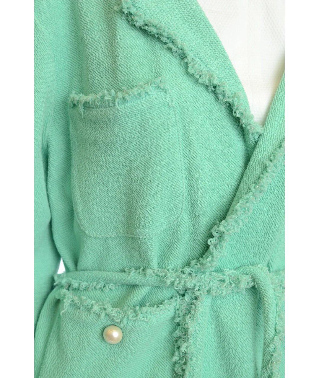 CHANEL PRE-OWNED Бирюзовый хлопковый жакет/пиджак, фото 6