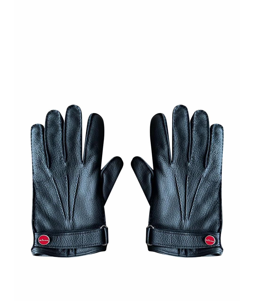 KITON Черные кожаные перчатки, фото 1