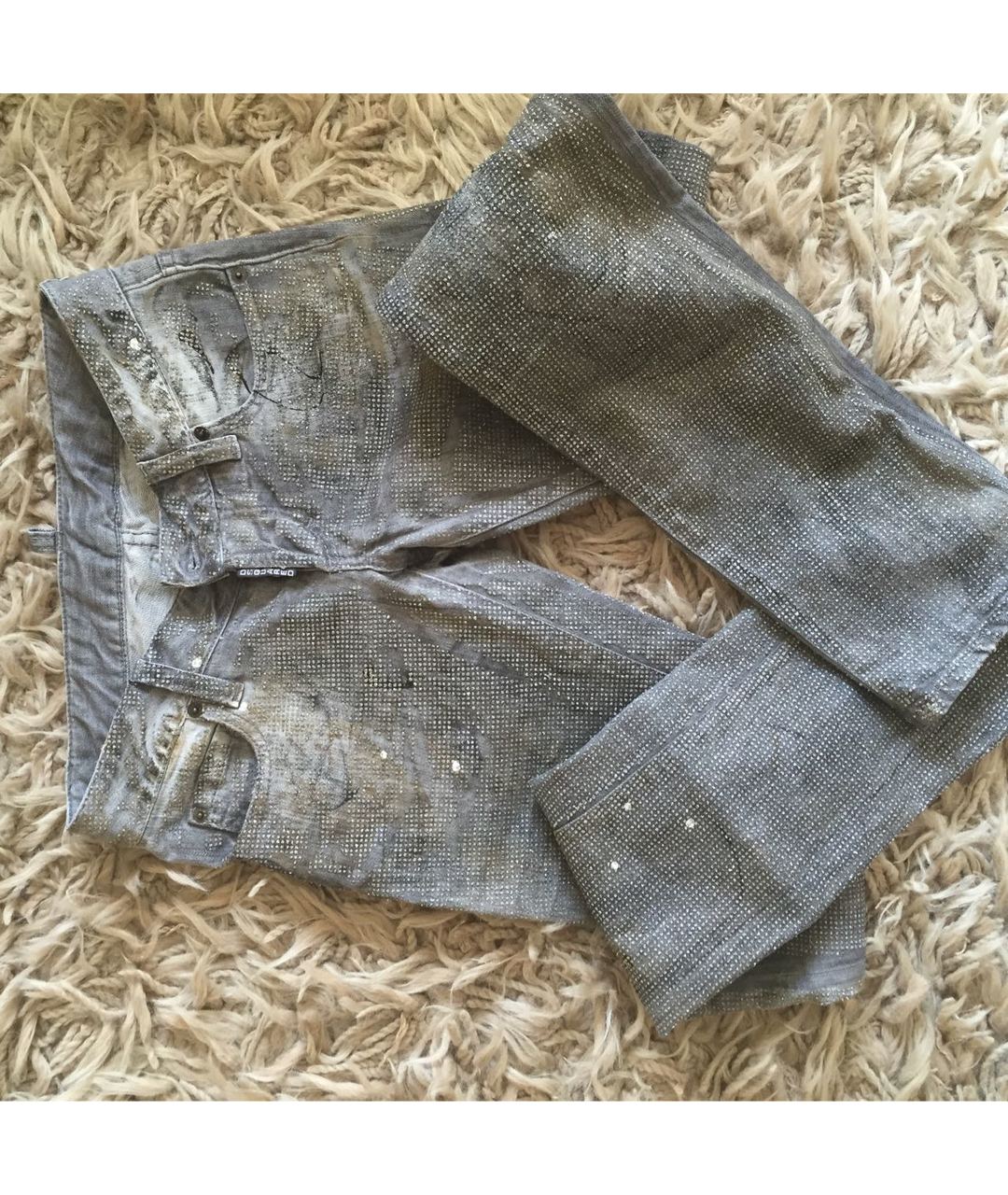 DSQUARED2 Серые хлопко-эластановые джинсы слим, фото 5
