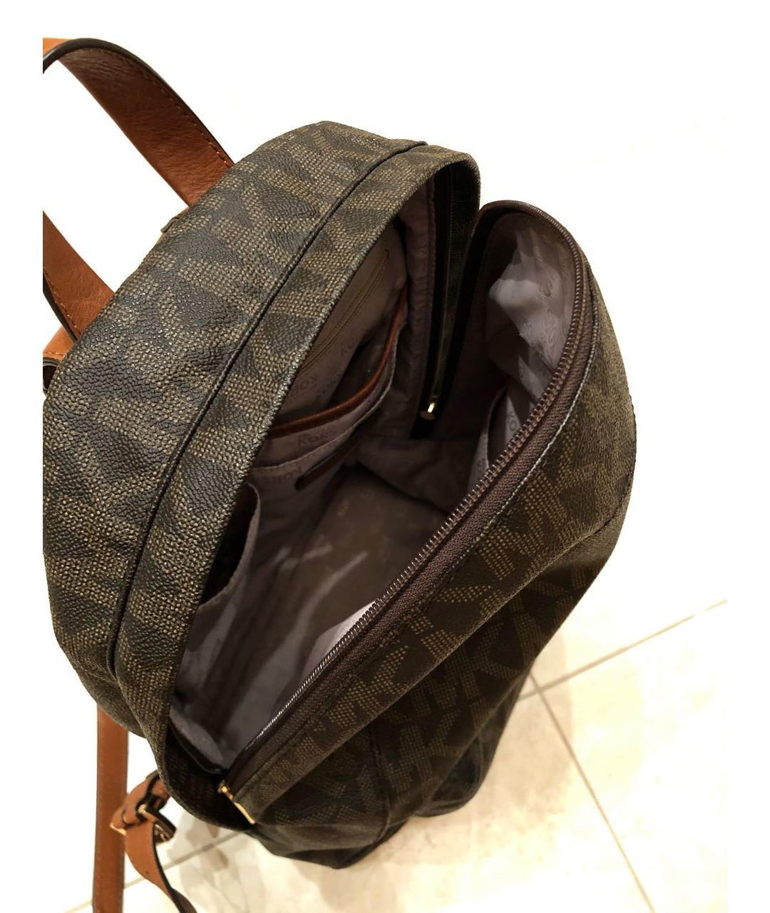 MICHAEL MICHAEL KORS Коричневый кожаный рюкзак, фото 6