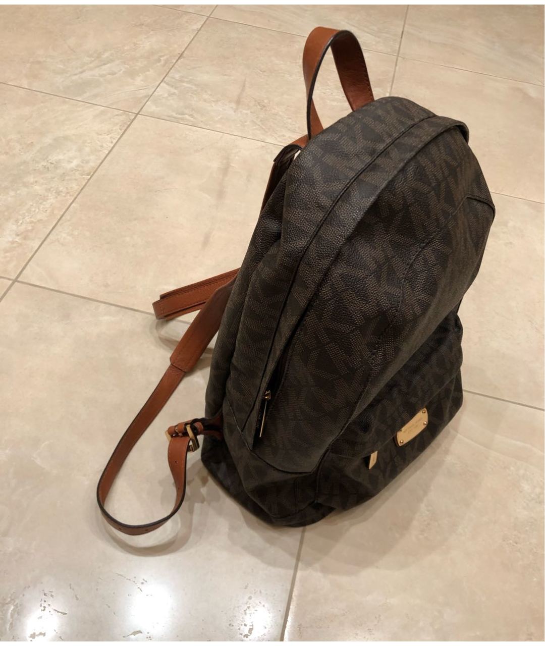 MICHAEL MICHAEL KORS Коричневый кожаный рюкзак, фото 2