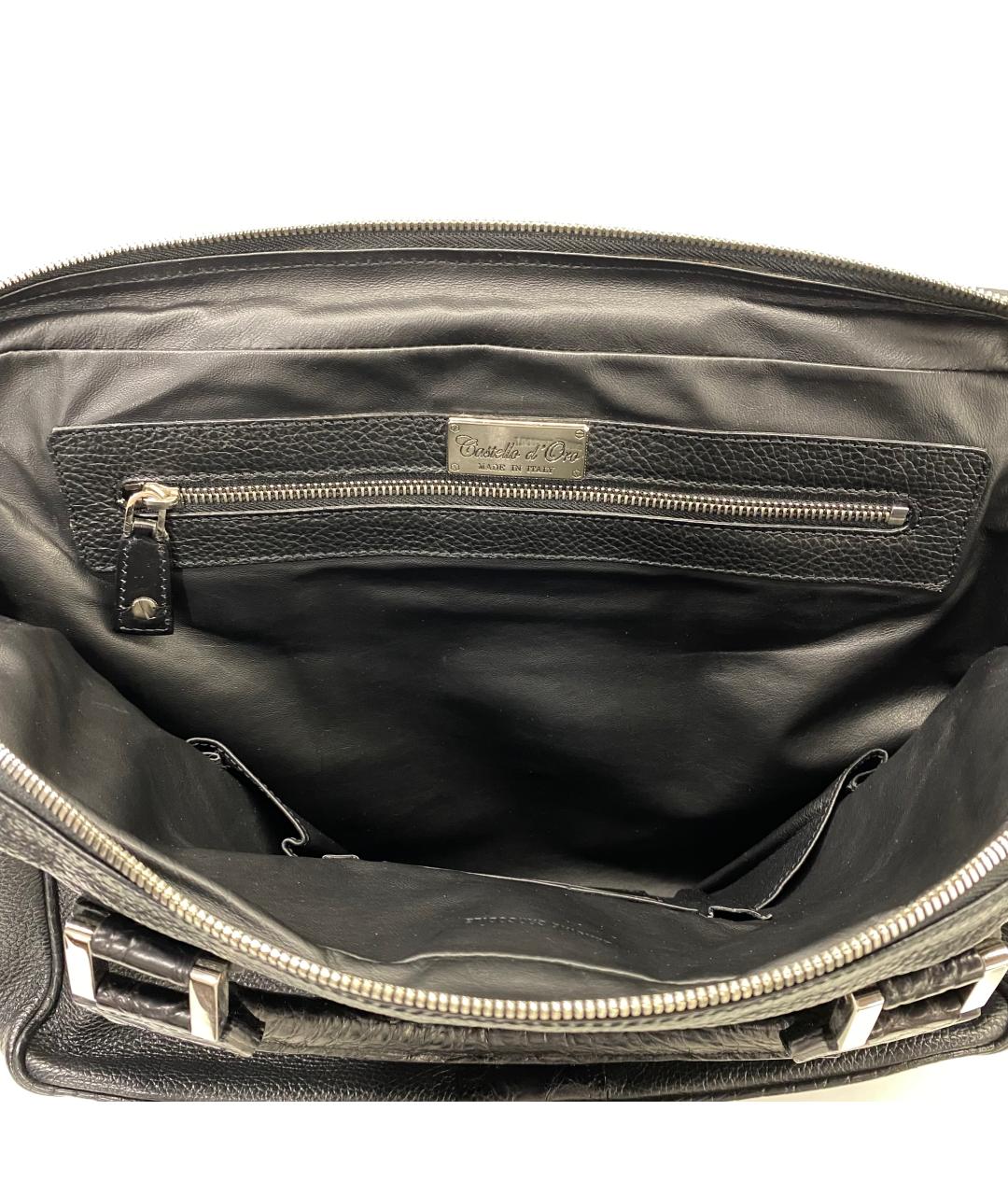 CASTELLO D'ORO Черный кожаный портфель, фото 4