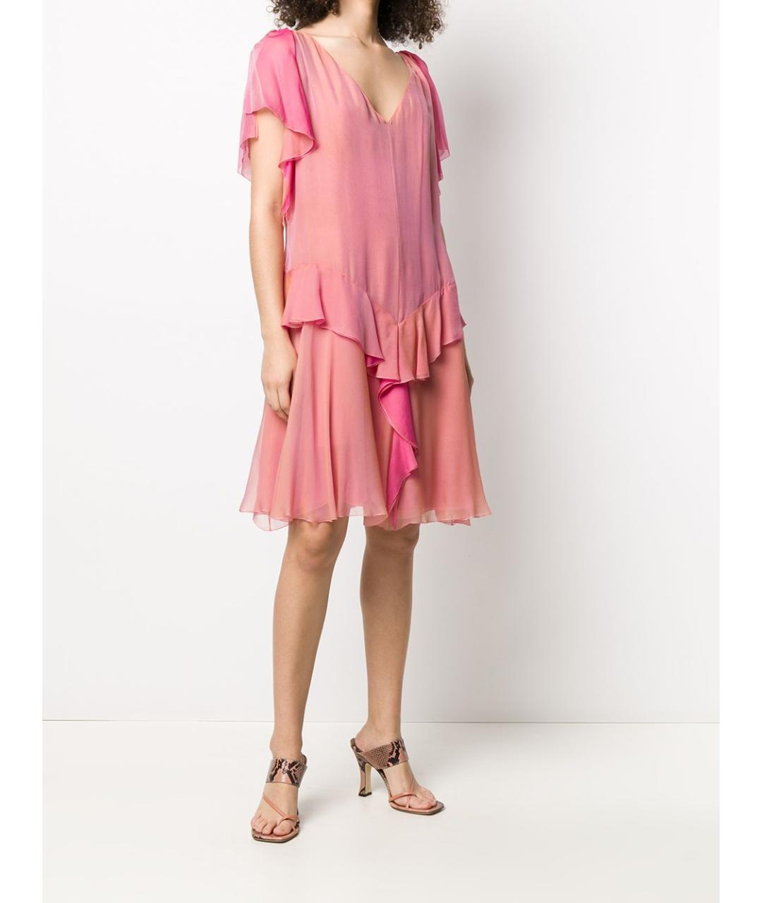 CHANEL Розовое шелковое платье, фото 2