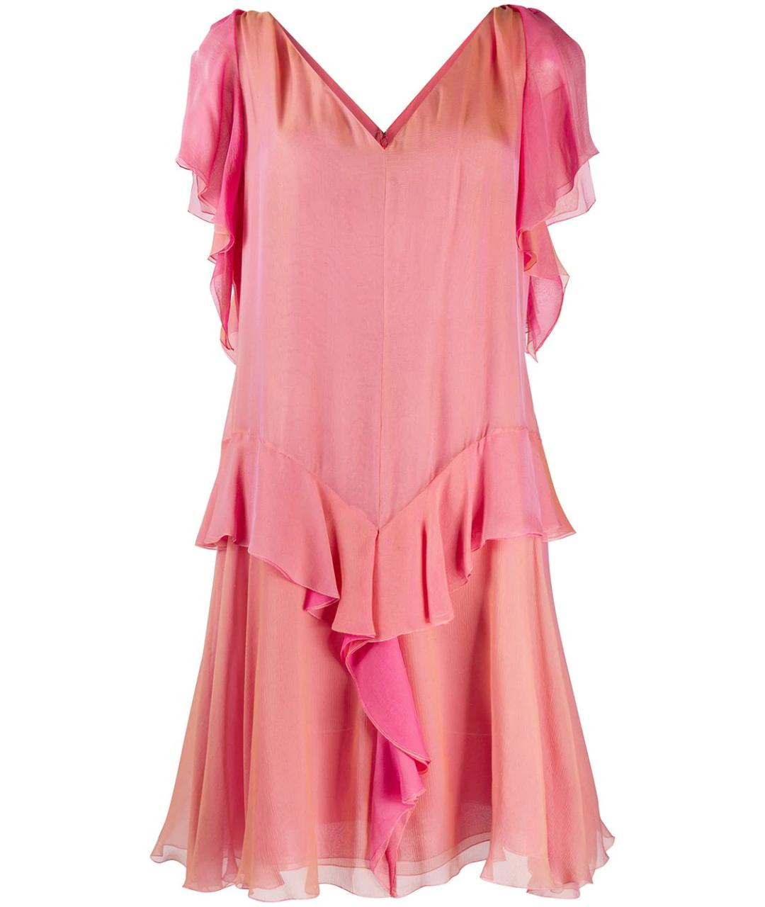 CHANEL Розовое шелковое платье, фото 1
