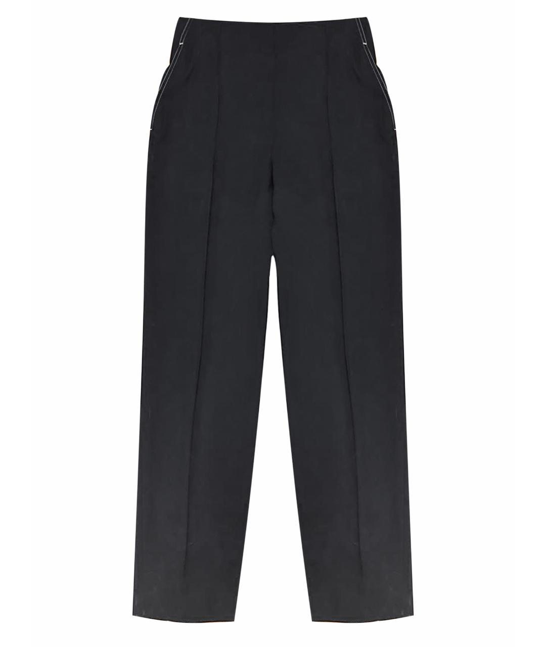 CELINE Темно-синие шерстяные прямые брюки, фото 1