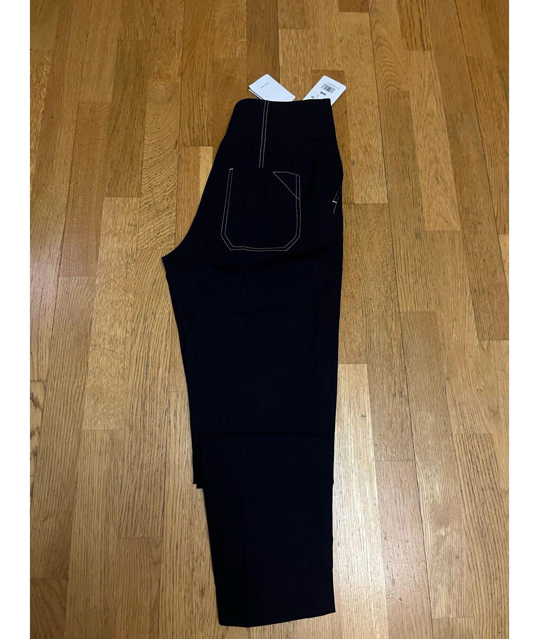 CELINE Темно-синие шерстяные прямые брюки, фото 6