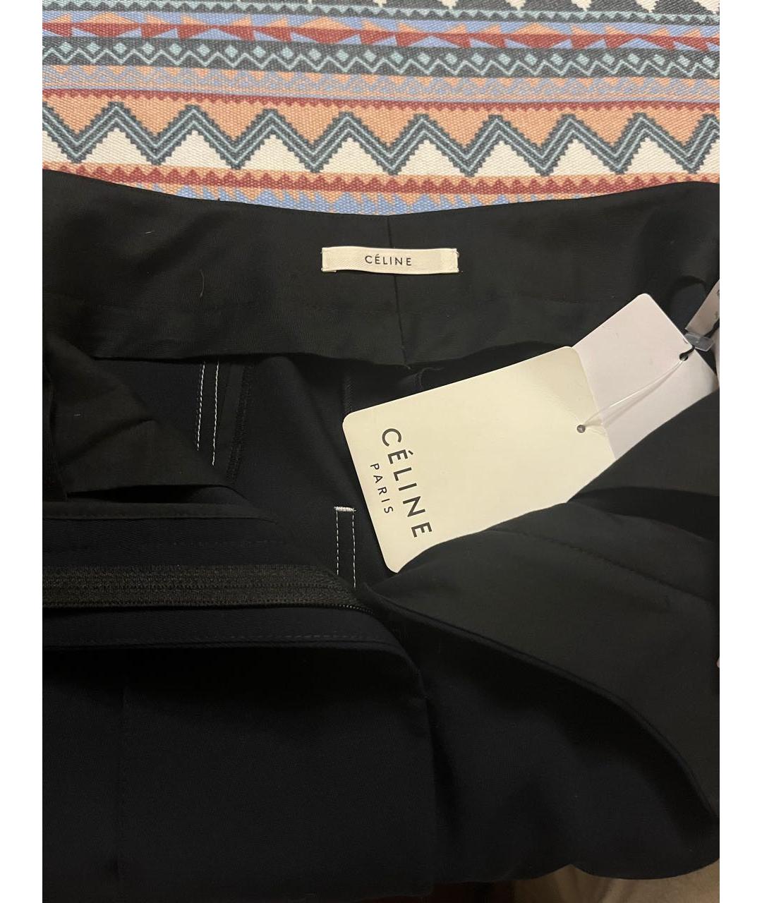 CELINE Темно-синие шерстяные прямые брюки, фото 4