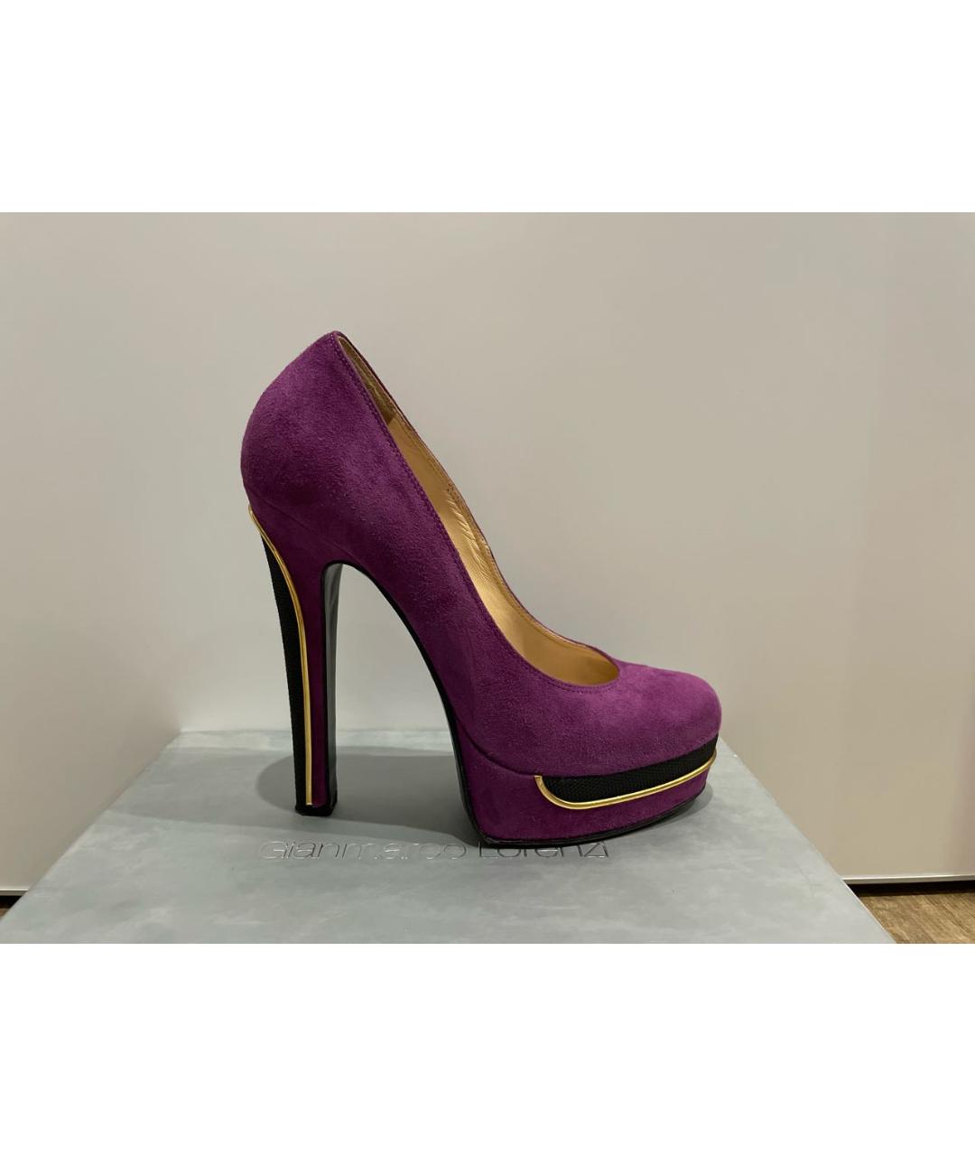 GIAN MARCO LORENZI Фиолетовые замшевые туфли, фото 9