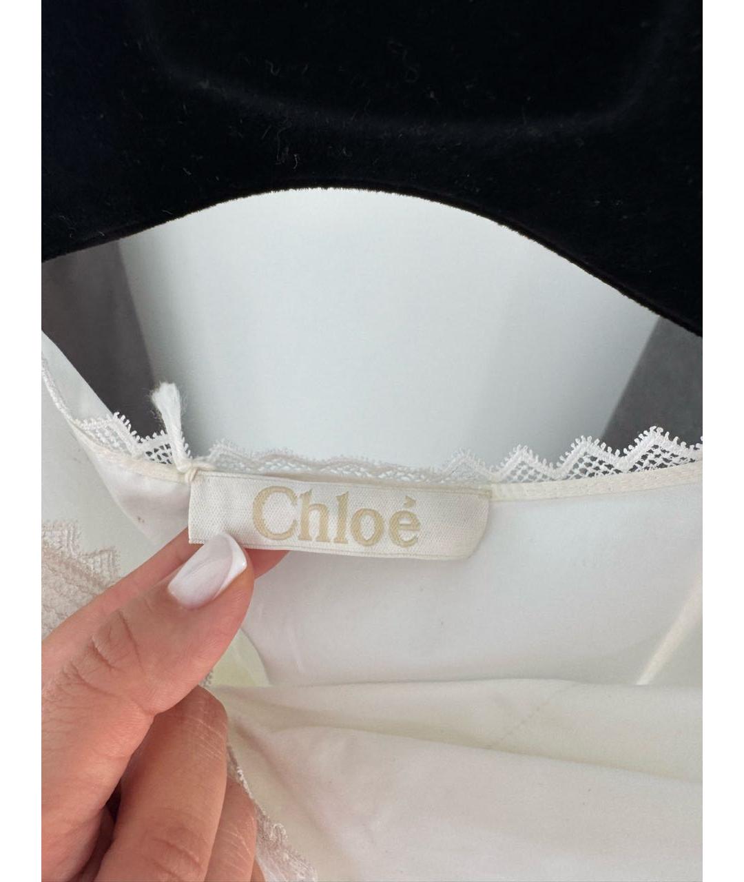 CHLOE Белое повседневное платье, фото 4