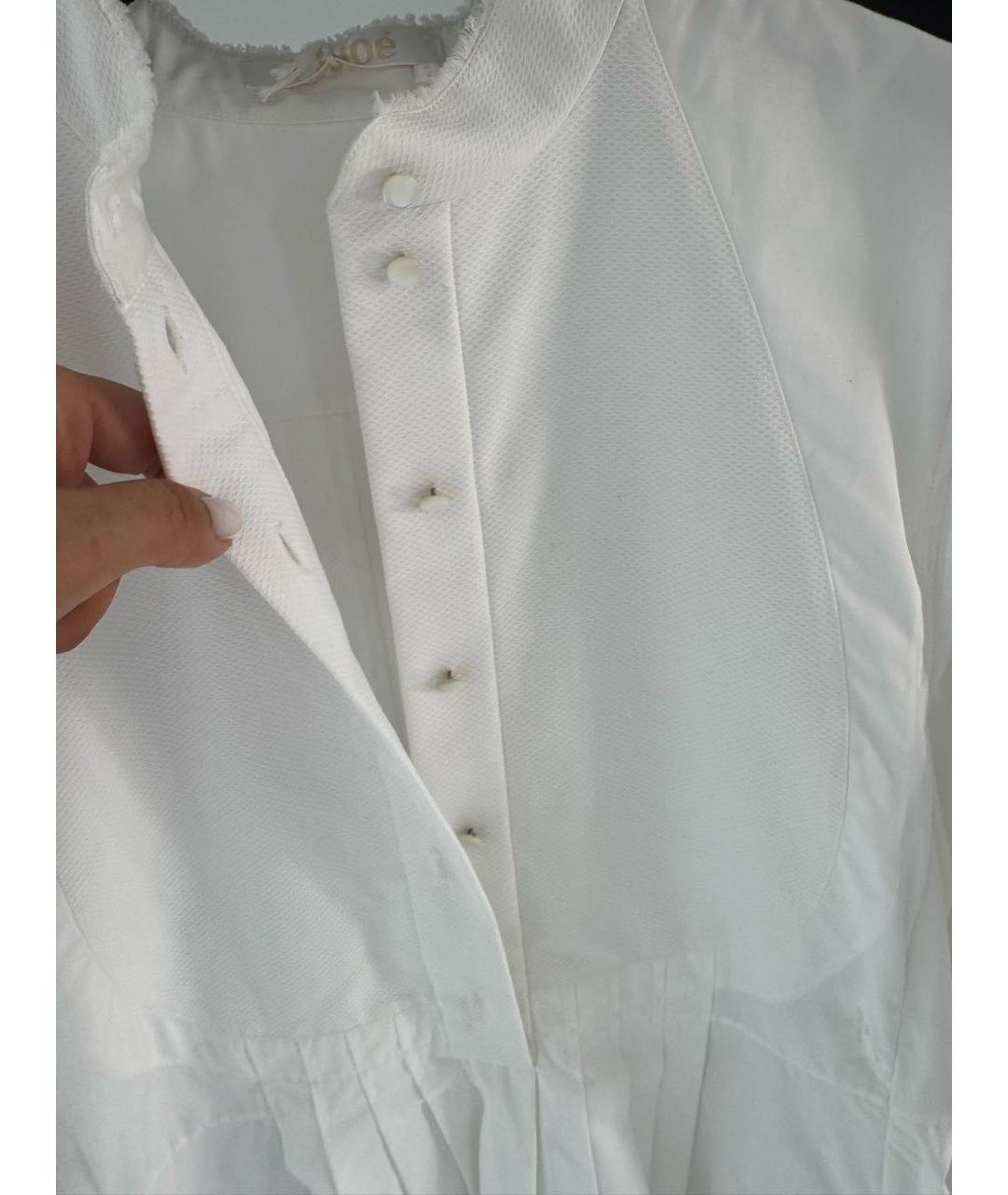 CHLOE Белое хлопковое повседневное платье, фото 6