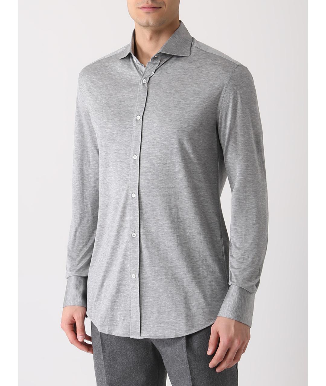 BRUNELLO CUCINELLI Серая кэжуал рубашка, фото 4