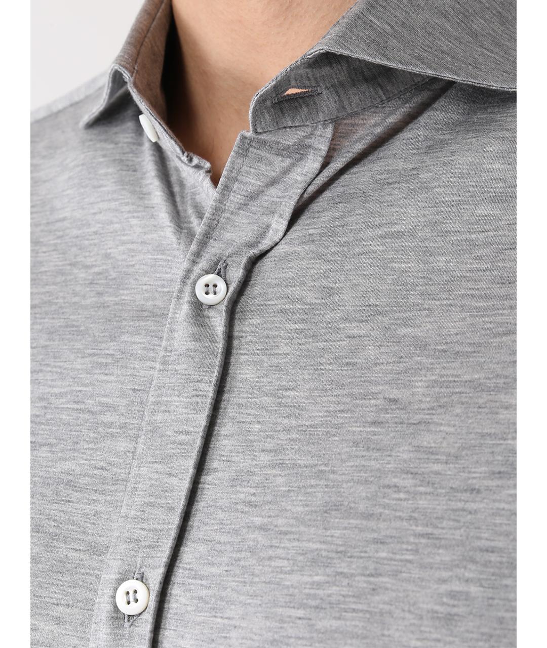 BRUNELLO CUCINELLI Серая кэжуал рубашка, фото 5
