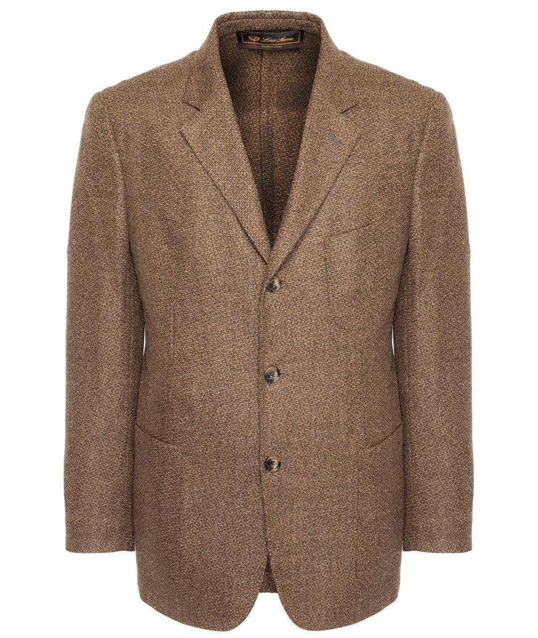 LORO PIANA Коричневый шерстяной пиджак, фото 1