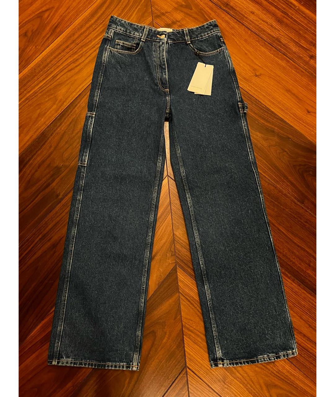 SAKS POTTS Темно-синие хлопковые прямые джинсы, фото 7
