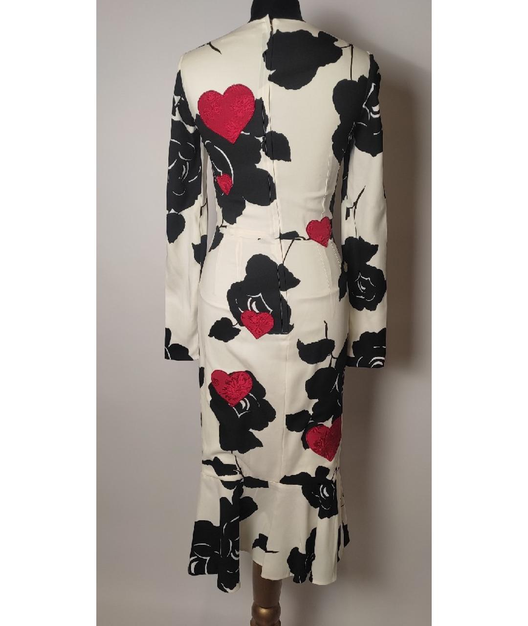DOLCE&GABBANA Белое шелковое коктейльное платье, фото 3