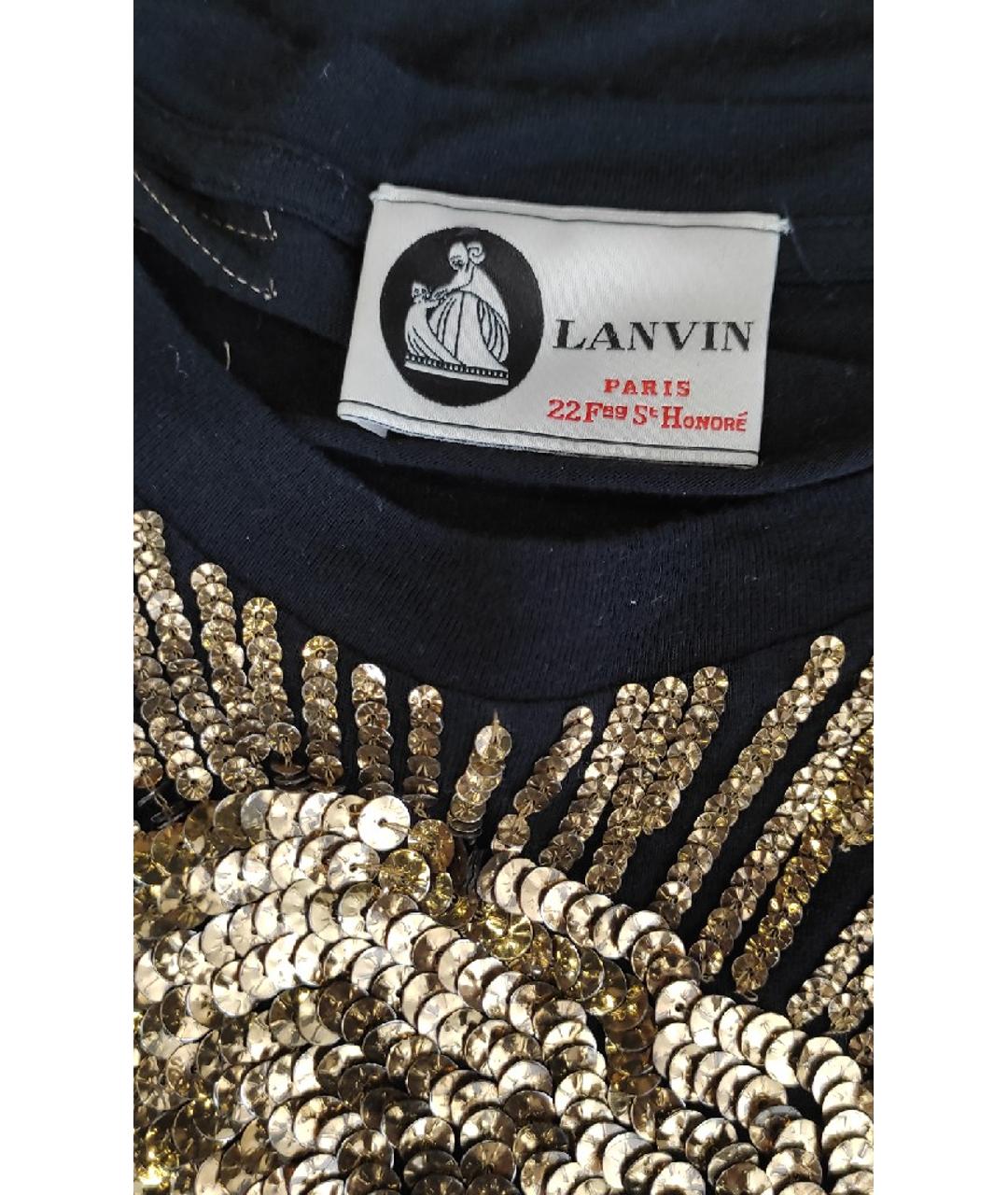 LANVIN Черная вискозная футболка, фото 4