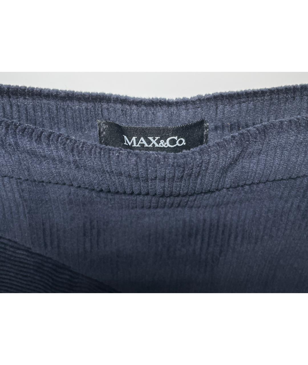 MAX&CO Темно-синяя хлопковая юбка миди, фото 3