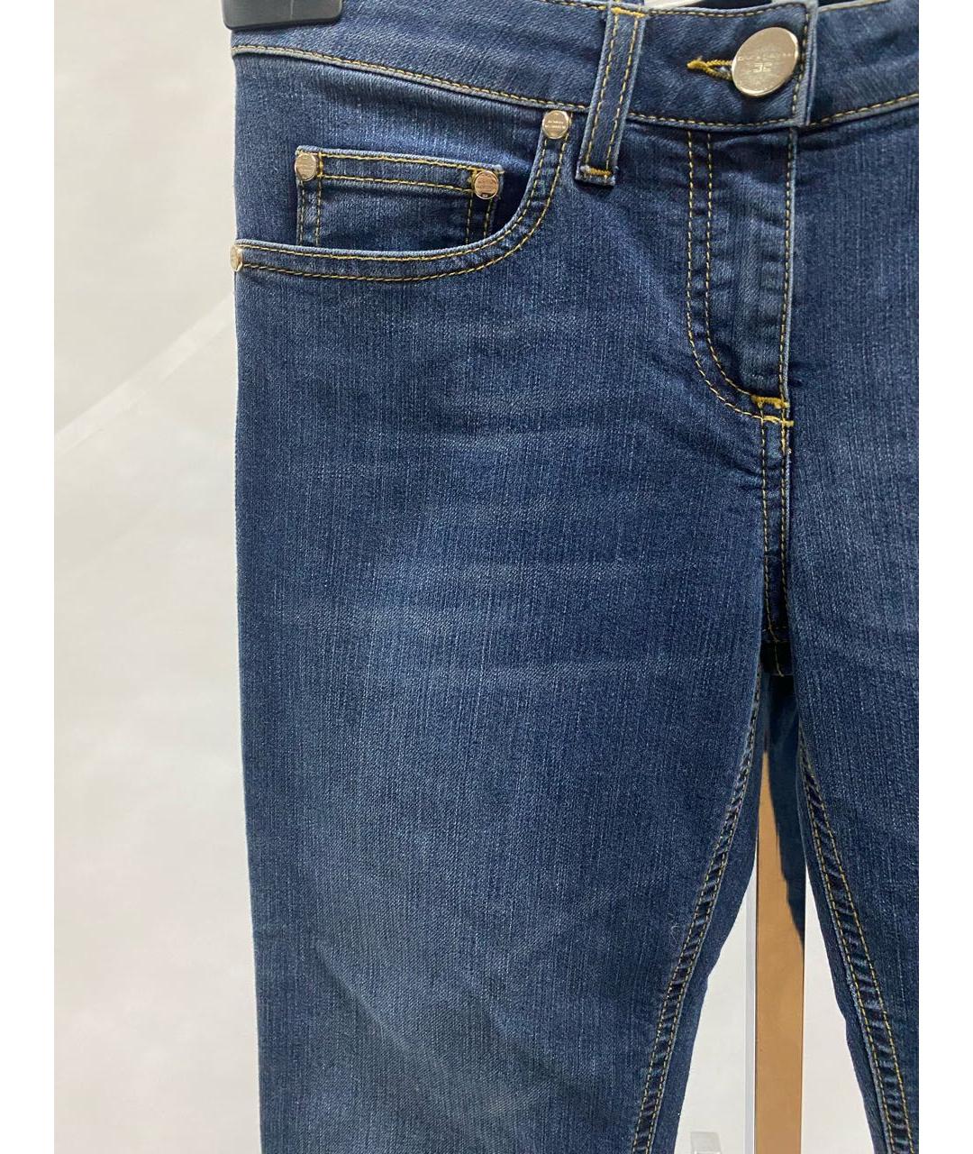 ELISABETTA FRANCHI Синие хлопко-полиэстеровые джинсы клеш, фото 4