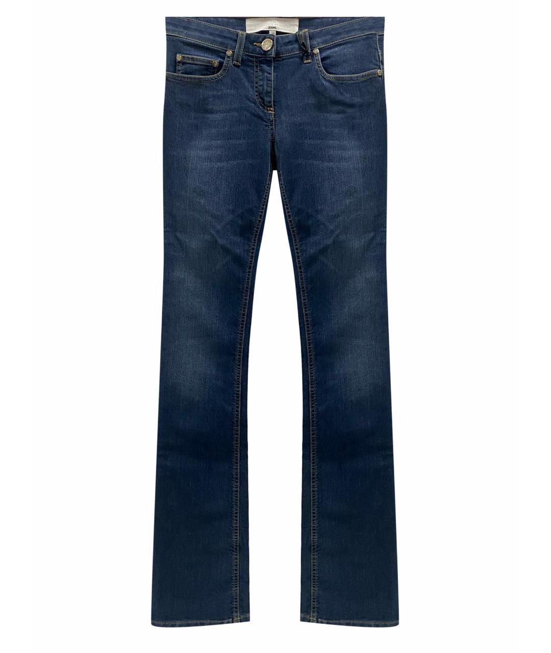 ELISABETTA FRANCHI Синие хлопко-полиэстеровые джинсы клеш, фото 1