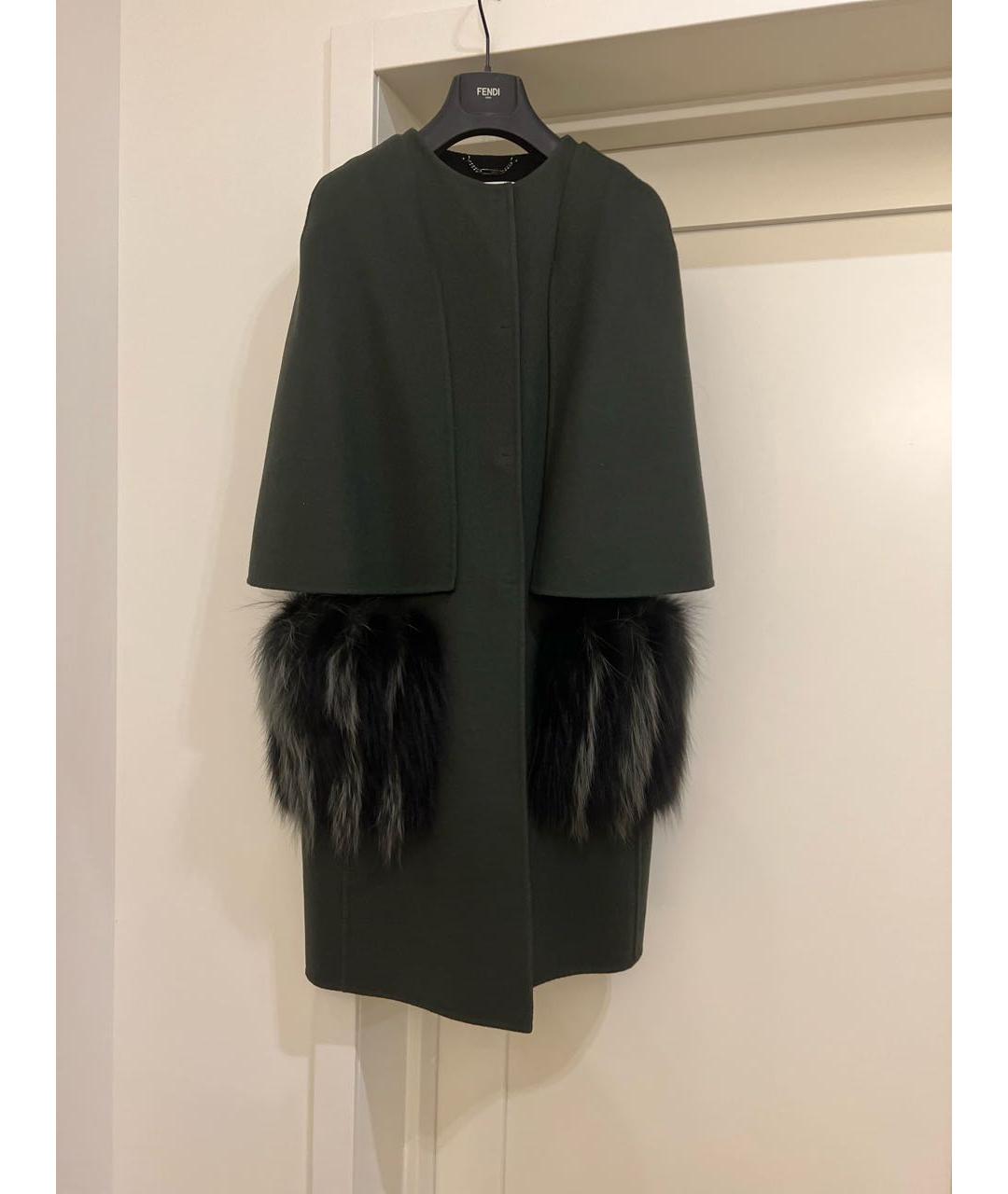 FENDI Зеленые шерстяное пальто, фото 5