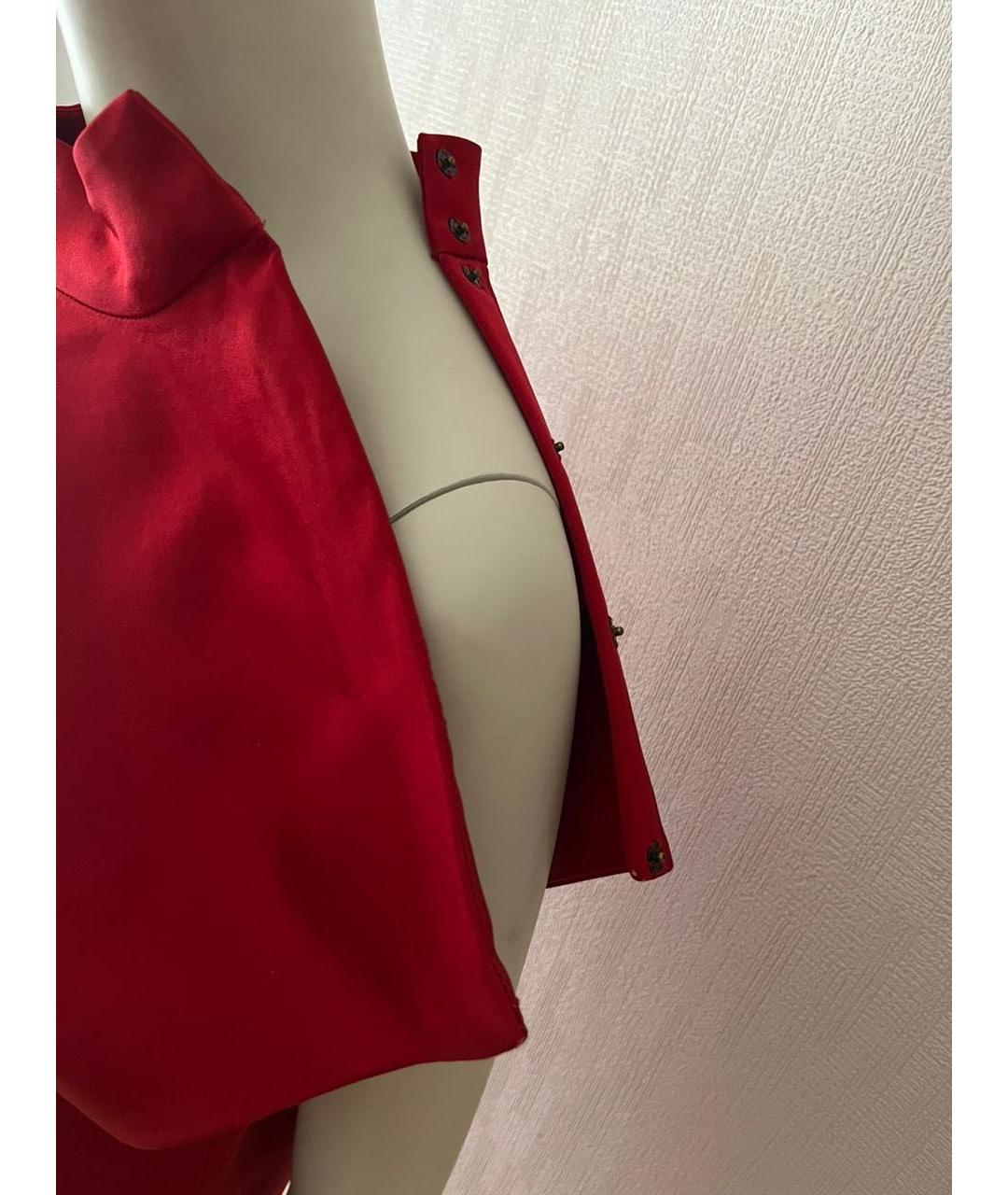 VIKA GAZINSKAYA Красное шелковое повседневное платье, фото 3
