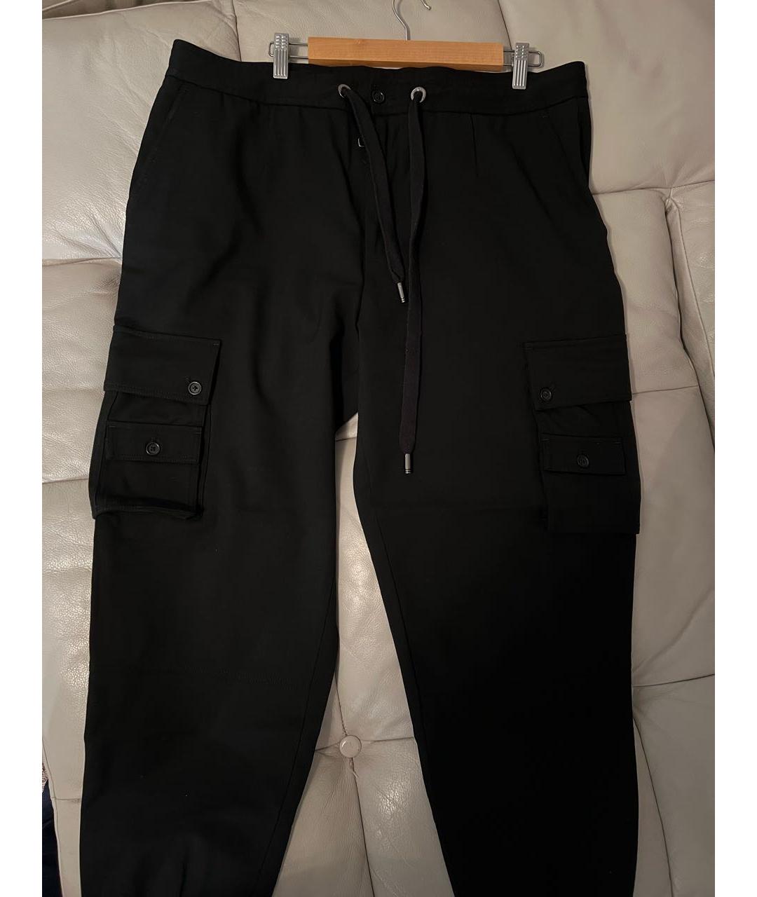 DOLCE&GABBANA Черные шерстяные повседневные брюки, фото 3