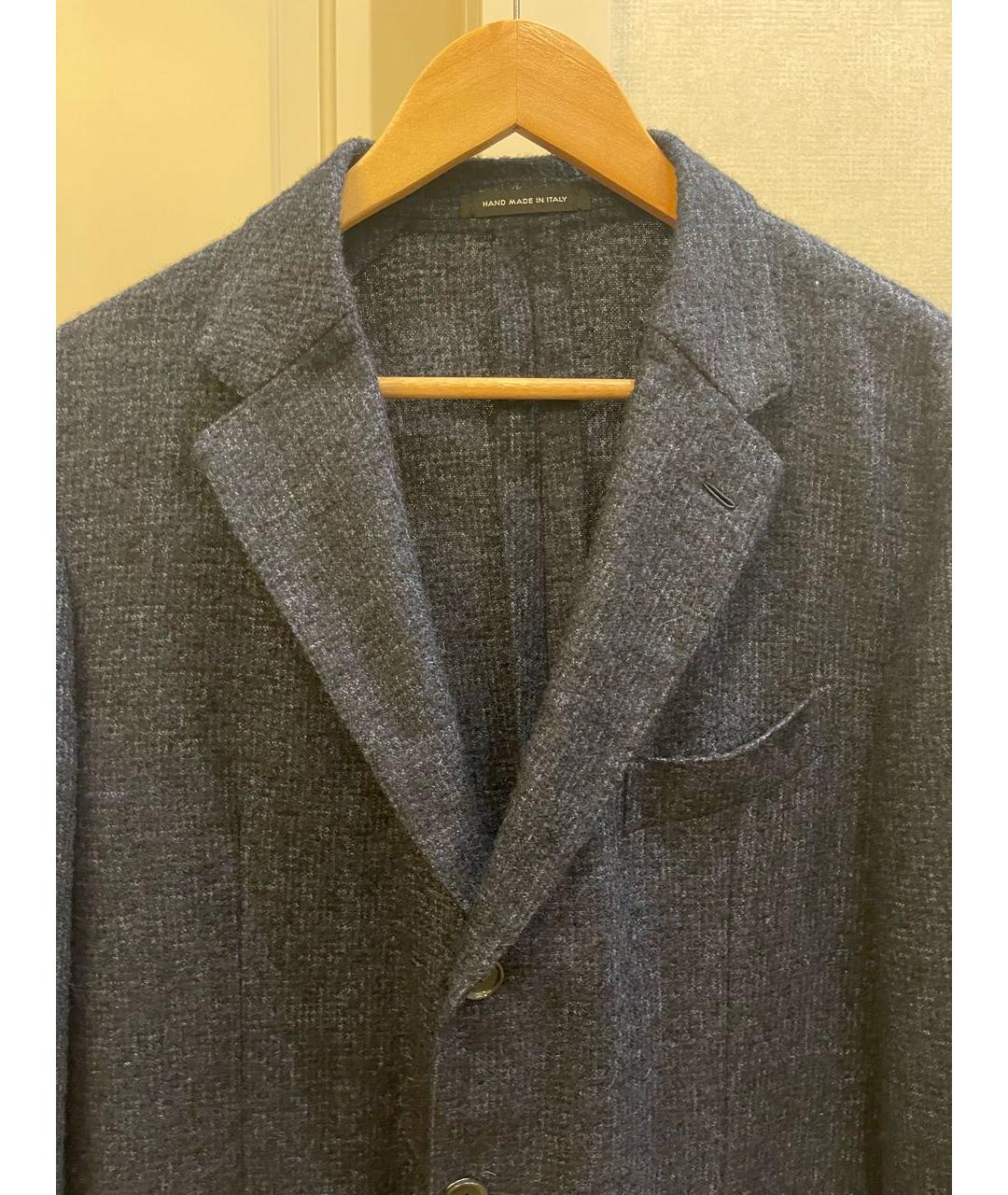 LORO PIANA Темно-синий шерстяной пиджак, фото 3