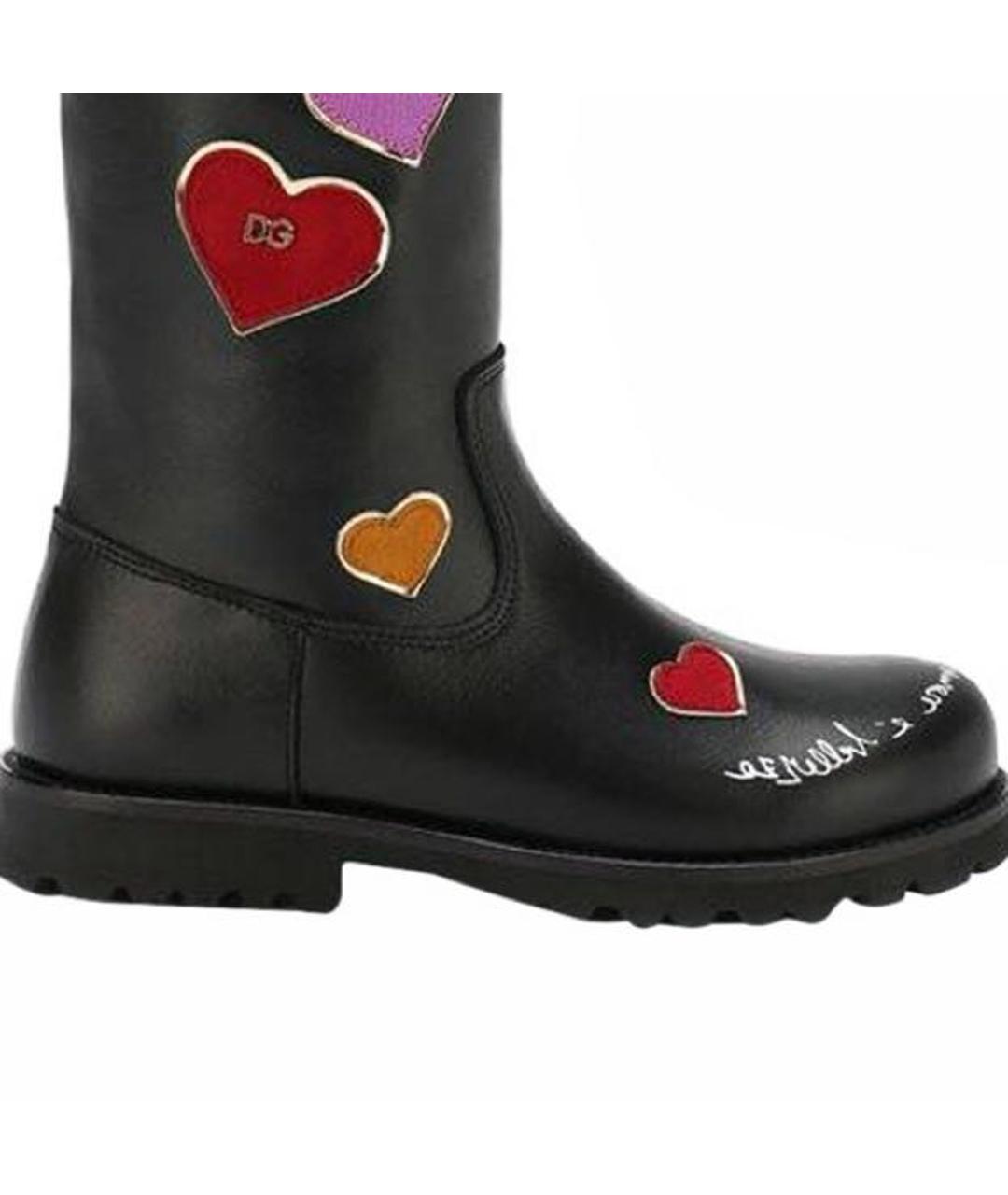 DOLCE&GABBANA Черные кожаные сапоги, фото 2