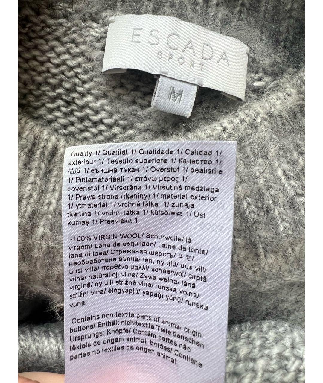 ESCADA Серый шерстяной джемпер / свитер, фото 3