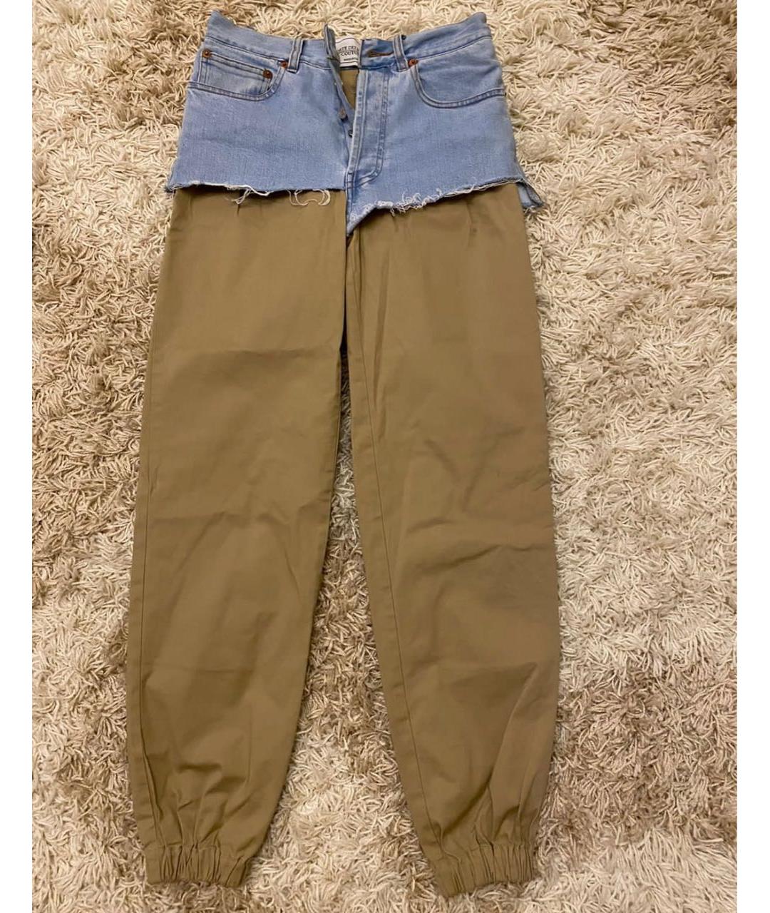 FORTE COUTURE Бежевые хлопковые прямые джинсы, фото 4