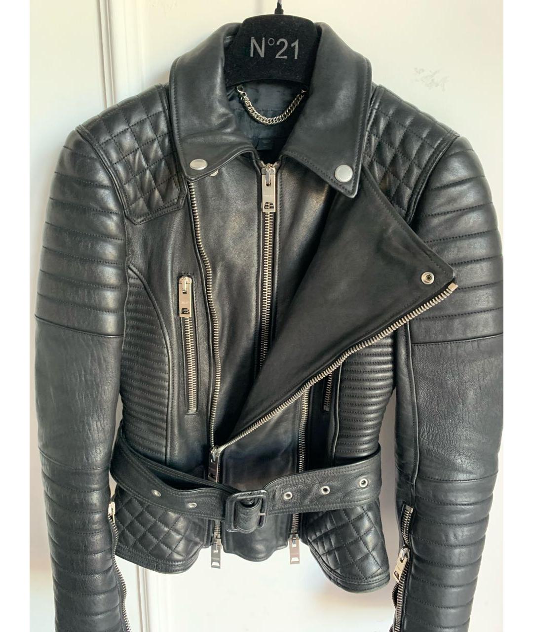 BURBERRY Черная кожаная куртка, фото 4