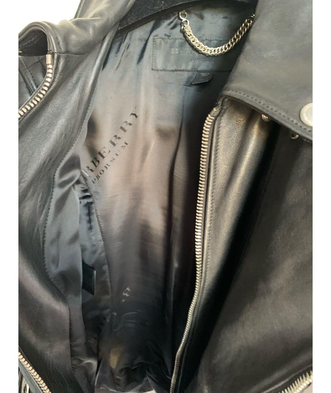 BURBERRY Черная кожаная куртка, фото 7