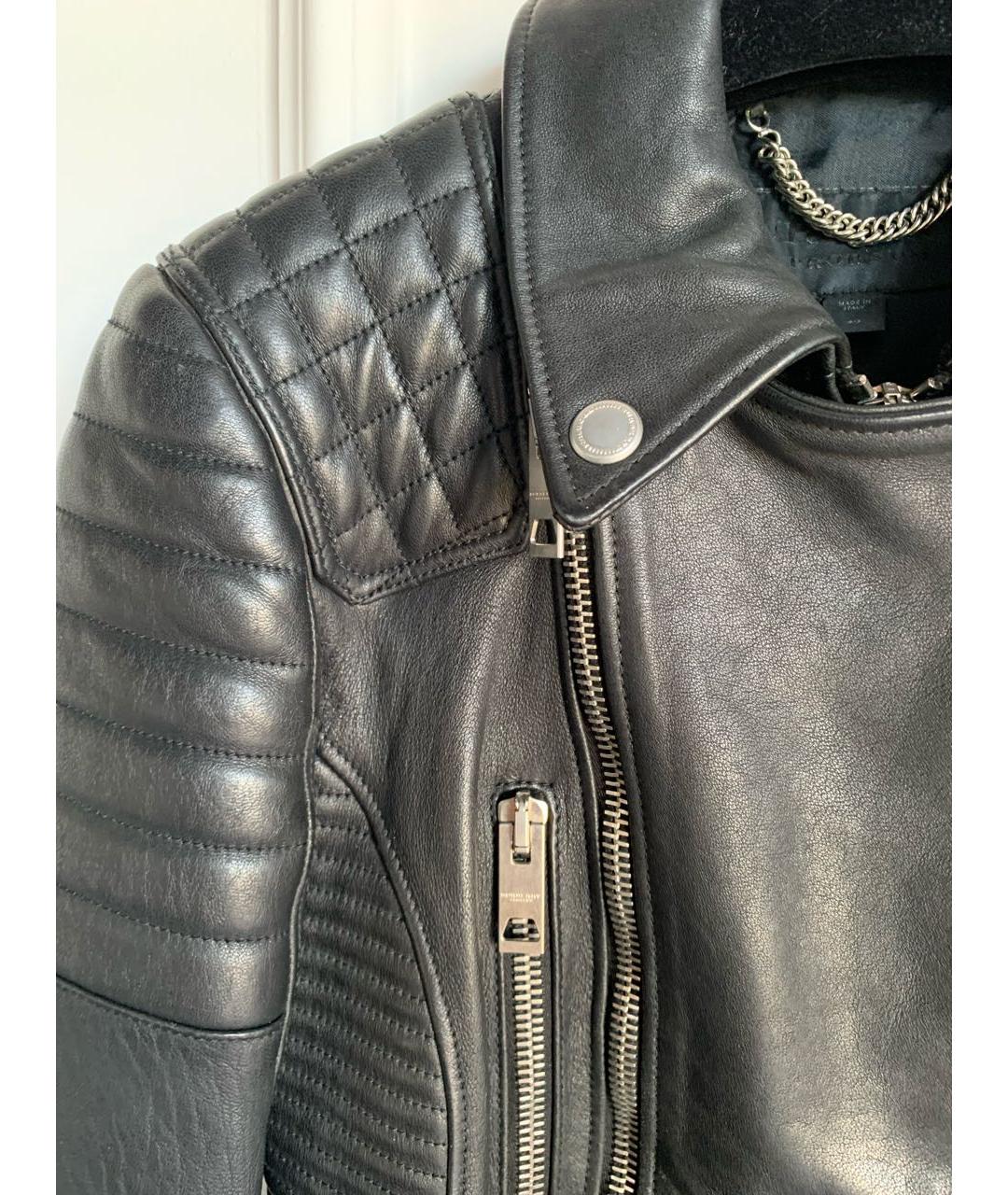 BURBERRY Черная кожаная куртка, фото 5