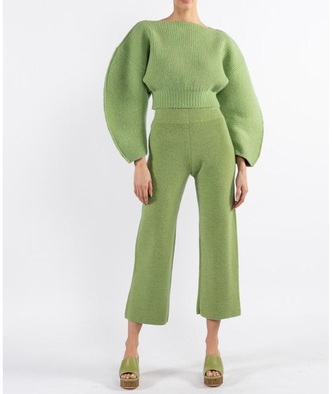 CULT GAIA Зеленый шерстяной костюм с брюками, фото 4