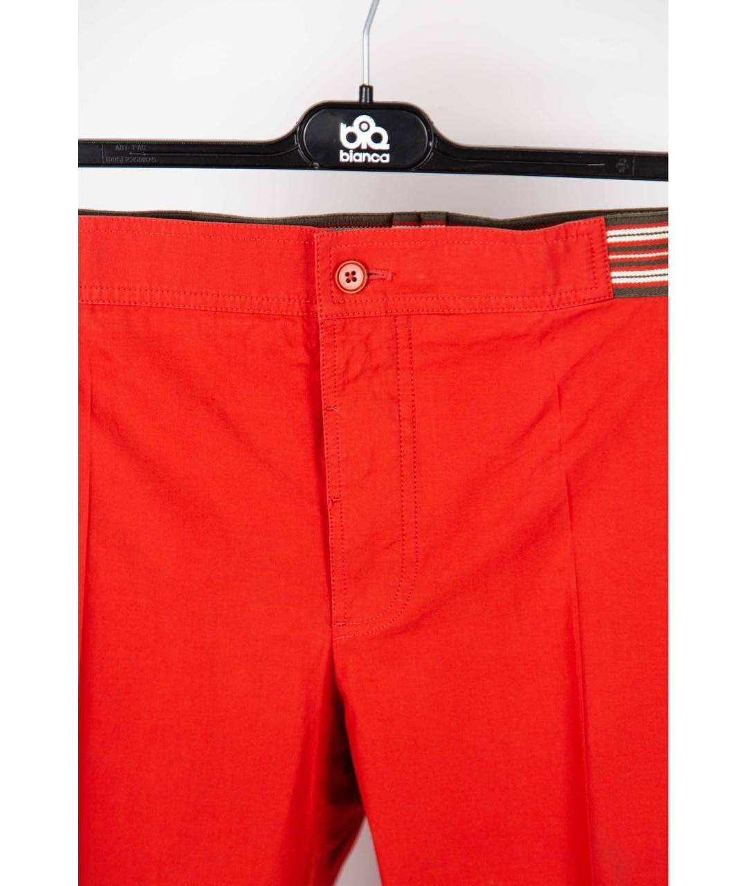 HERMES Красные хлопковые брюки чинос, фото 4