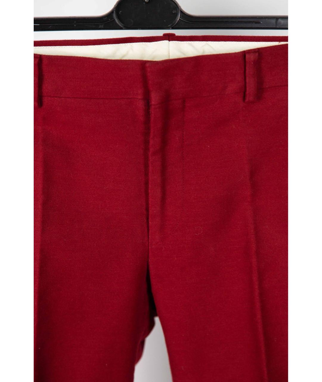 HERMES Бордовые хлопковые брюки чинос, фото 4