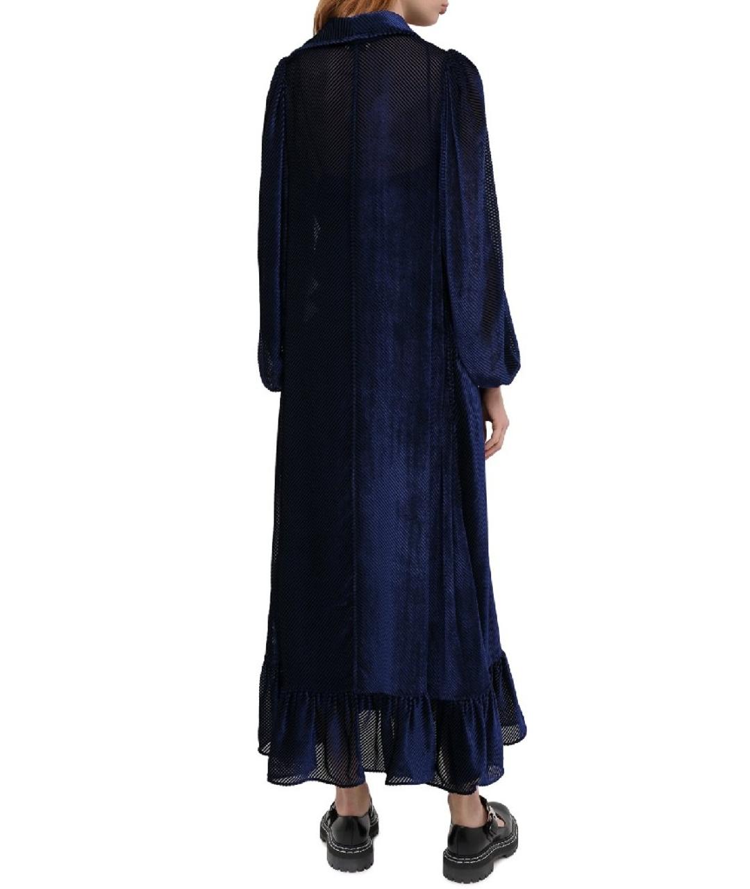 FENDI Синее вискозное повседневное платье, фото 4