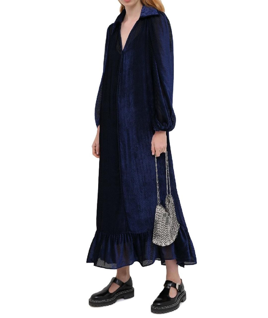 FENDI Синее вискозное повседневное платье, фото 2