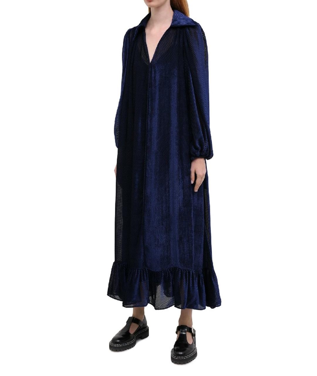 FENDI Синее вискозное повседневное платье, фото 3