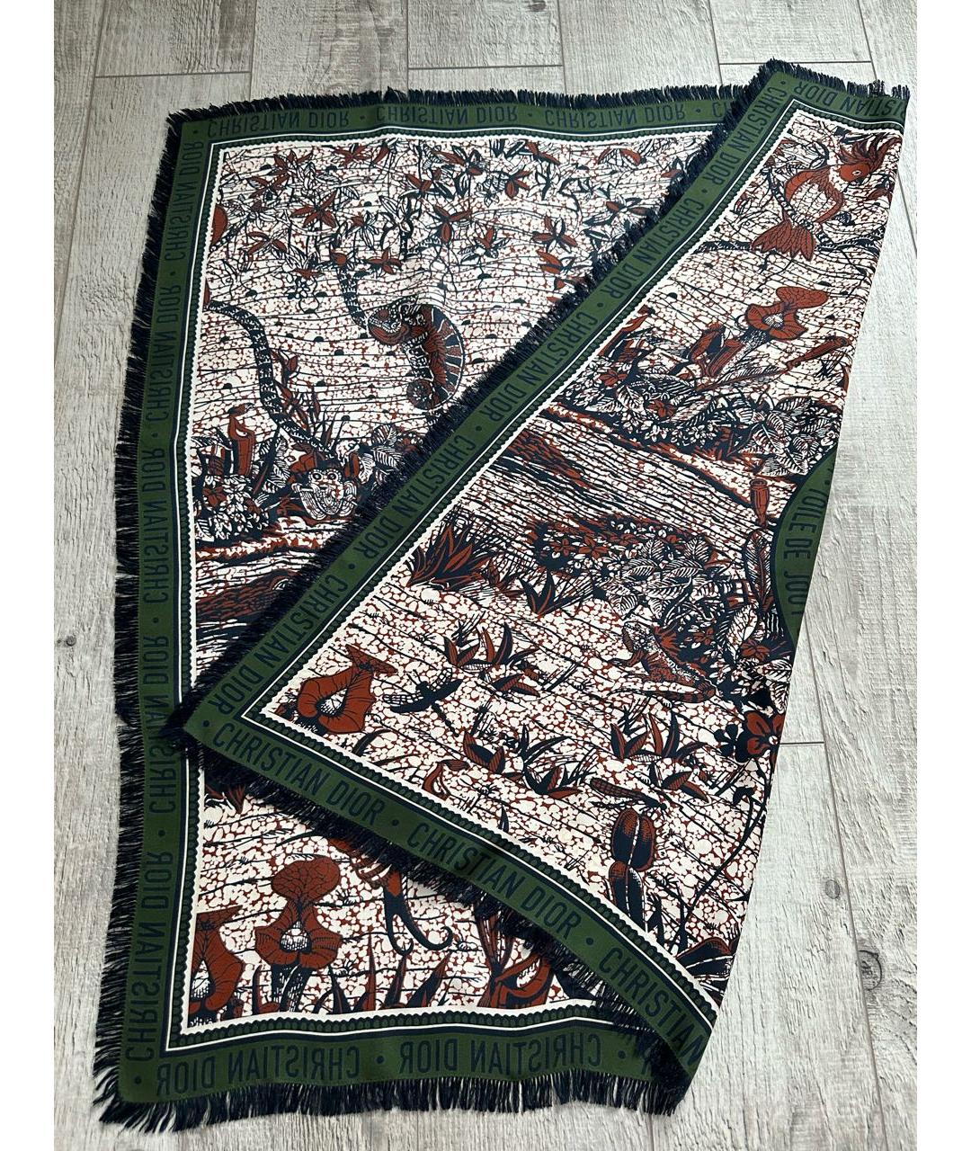 CHRISTIAN DIOR PRE-OWNED Зеленый шелковый платок, фото 2
